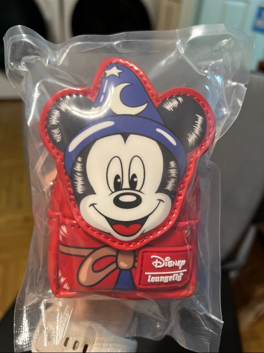 Loungefly Disney Sorcerer Mickey Red Bag Charm Keychain, BRAND NEW IN BOX